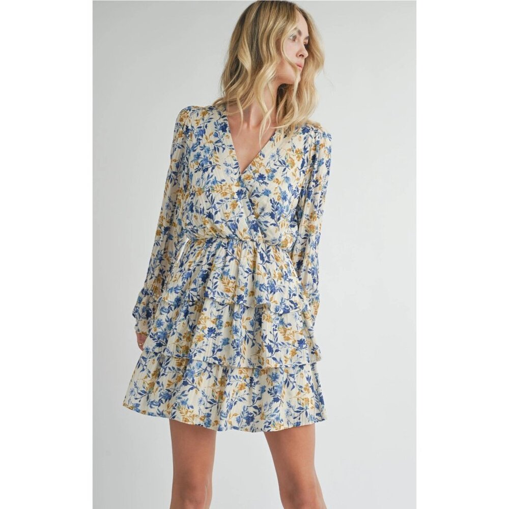 Heirlooms Surplice Layered Mini Dress